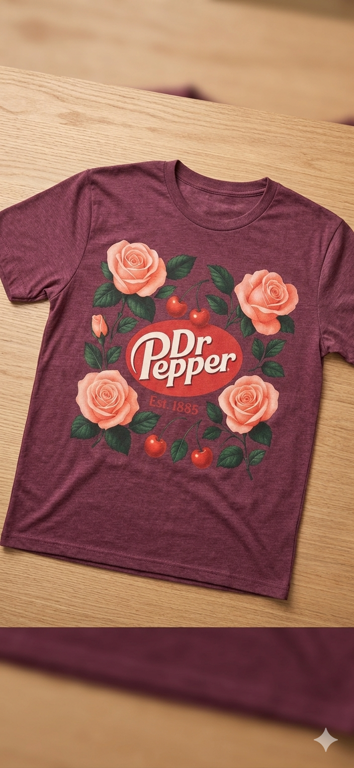 Vintage Floral Dr Pepper Graphic Tee